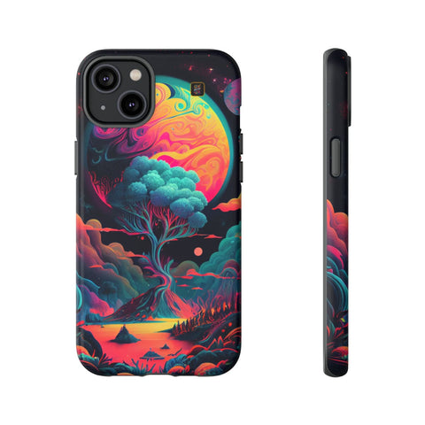 iPhone 14 | 14 Pro | 14 Plus | 14 Pro Max | 15 | 15 Pro | 15 Plus | 15 Pro Max – Artistic,CosmicTree,Harmony,Vibrant – front-and-side