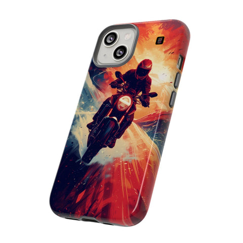 iPhone 14 | 14 Pro | 14 Plus | 14 Pro Max | 15 | 15 Pro | 15 Plus | 15 Pro Maxβ Adventure,Motorcycle,Sunset,Vector β side