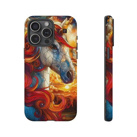 iPhone 14 | 14 Pro | 14 Plus | 14 Pro Max | 15 | 15 Pro | 15 Plus | 15 Pro Max β Enchantment,Fantasy,StainedGlass,Unicorn β front-and-side