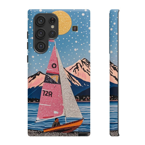 Galaxy S22 | S22 Plus | S22 Ultra | S23 | S23 Plus | S23 Ultra | S24 | S24 Plus | S24 Ultra β Aurora,Mountains,Sailboat,Whimsical β front-and-side