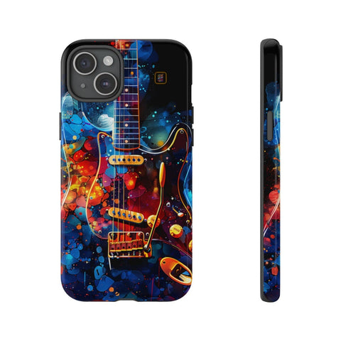 iPhone 14 | 14 Pro | 14 Plus | 14 Pro Max | 15 | 15 Pro | 15 Plus | 15 Pro Max – Abstract,ElectricGuitar,GraffitiArt,Vibrant – front-and-side