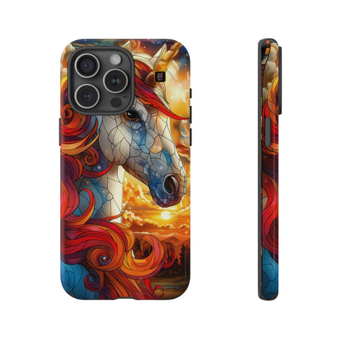 iPhone 14 | 14 Pro | 14 Plus | 14 Pro Max | 15 | 15 Pro | 15 Plus | 15 Pro Max β Enchantment,Fantasy,StainedGlass,Unicorn β front-and-side