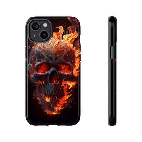 iPhone 14 | 14 Pro | 14 Plus | 14 Pro Max | 15 | 15 Pro | 15 Plus | 15 Pro Max β Blaze,FieryArtwork,Skull,VisualSpectacle β front-and-side
