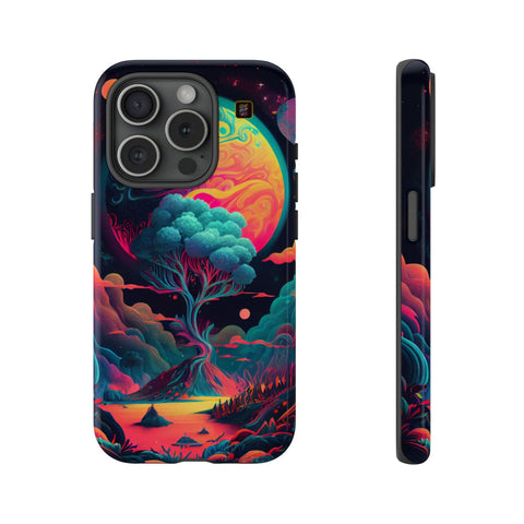 iPhone 14 | 14 Pro | 14 Plus | 14 Pro Max | 15 | 15 Pro | 15 Plus | 15 Pro Max – Artistic,CosmicTree,Harmony,Vibrant – front-and-side