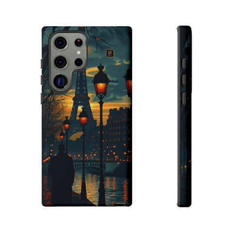 Galaxy S22 | S22 Plus | S22 Ultra | S23 | S23 Plus | S23 Ultra | S24 | S24 Plus | S24 Ultra – Eiffel,Twilight,Parisian,Streetlamps – front-and-side
