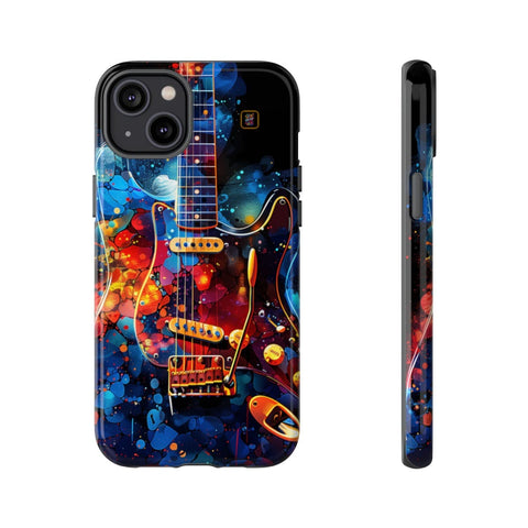 iPhone 14 | 14 Pro | 14 Plus | 14 Pro Max | 15 | 15 Pro | 15 Plus | 15 Pro Max – Abstract,ElectricGuitar,GraffitiArt,Vibrant – front-and-side