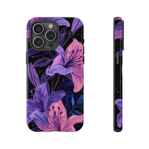 iPhone 14 | 14 Pro | 14 Plus | 14 Pro Max | 15 | 15 Pro | 15 Plus | 15 Pro Max β DarkFantasy,Floral,Intricate,Lilies β front-and-side