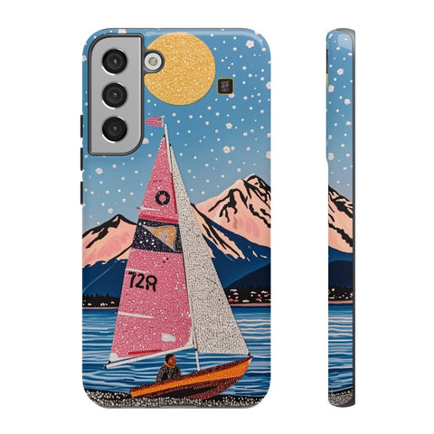 Galaxy S22 | S22 Plus | S22 Ultra | S23 | S23 Plus | S23 Ultra | S24 | S24 Plus | S24 Ultra β Aurora,Mountains,Sailboat,Whimsical β front-and-side