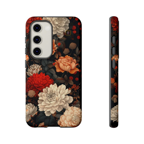 Galaxy S22 | S22 Plus | S22 Ultra | S23 | S23 Plus | S23 Ultra | S24 | S24 Plus | S24 Ultra β CherryBlossoms,Chrysanthemums,FloralWallpaper,IntricateDesign β front-and-side