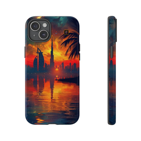 iPhone 14 | 14 Pro | 14 Plus | 14 Pro Max | 15 | 15 Pro | 15 Plus | 15 Pro Max β Crescent,DubaiSkyline,PalmTree,SunsetReflection β front-and-side