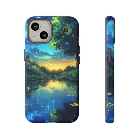 iPhone 14 | 14 Pro | 14 Plus | 14 Pro Max | 15 | 15 Pro | 15 Plus | 15 Pro Max β DreamyNightscape,EnchantedForest,GlowingWaterlilies,StarrySky β front-and-side