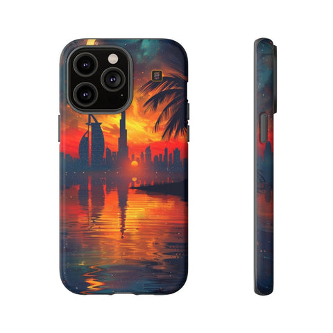 iPhone 14 | 14 Pro | 14 Plus | 14 Pro Max | 15 | 15 Pro | 15 Plus | 15 Pro Max β Crescent,DubaiSkyline,PalmTree,SunsetReflection β front-and-side