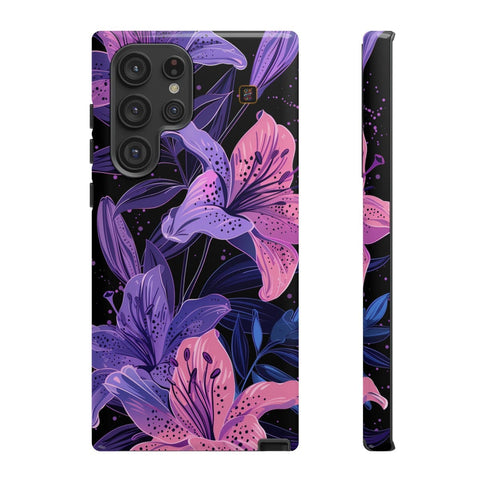 Galaxy S22 | S22 Plus | S22 Ultra | S23 | S23 Plus | S23 Ultra | S24 | S24 Plus | S24 Ultra β DarkFantasy,Floral,Intricate,Lilies β front-and-side