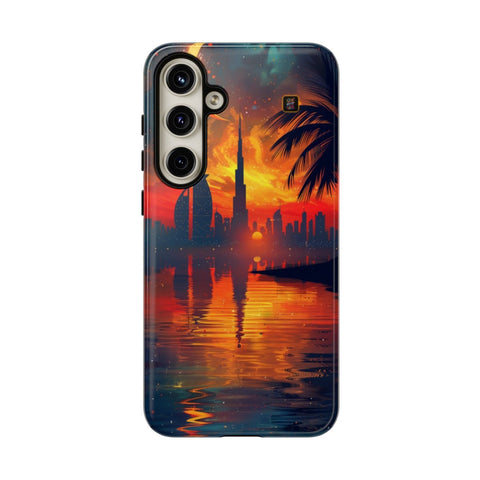 Galaxy S22 | S22 Plus | S22 Ultra | S23 | S23 Plus | S23 Ultra | S24 | S24 Plus | S24 Ultra β Crescent,DubaiSkyline,PalmTree,SunsetReflection β front