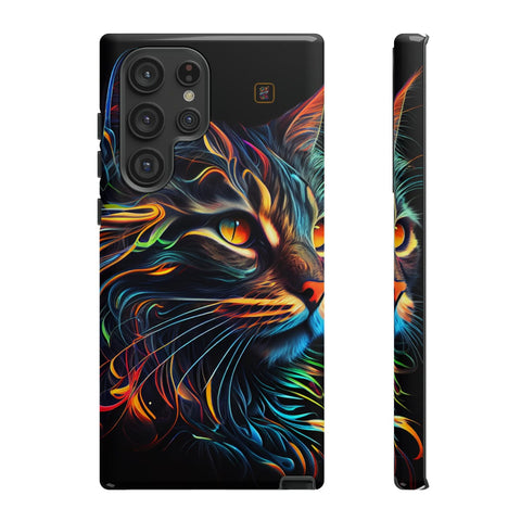 Galaxy S22 | S22 Plus | S22 Ultra | S23 | S23 Plus | S23 Ultra β Abstract,Cat,Colorful,Vibrant β front-and-side