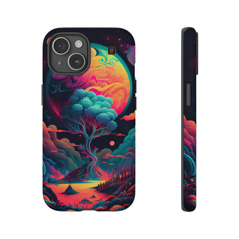 iPhone 14 | 14 Pro | 14 Plus | 14 Pro Max | 15 | 15 Pro | 15 Plus | 15 Pro Max – Artistic,CosmicTree,Harmony,Vibrant – front-and-side