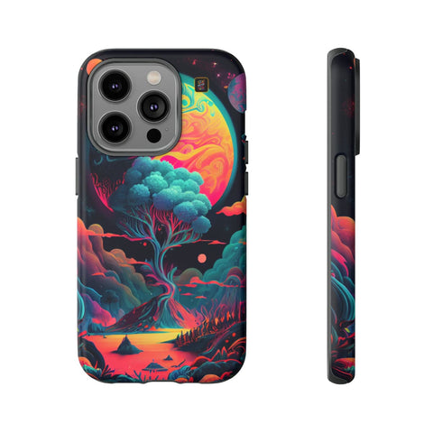 iPhone 14 | 14 Pro | 14 Plus | 14 Pro Max | 15 | 15 Pro | 15 Plus | 15 Pro Max – Artistic,CosmicTree,Harmony,Vibrant – front-and-side
