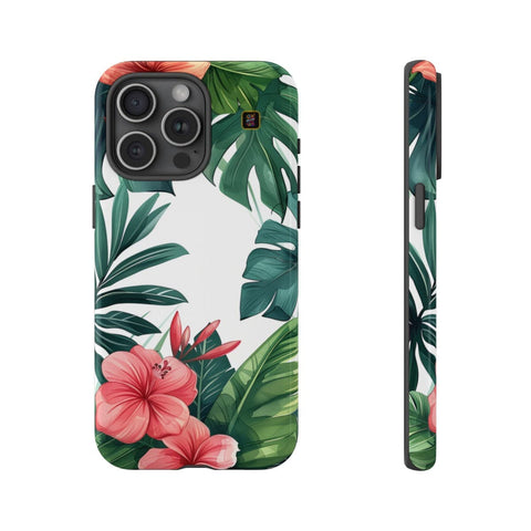iPhone 14 | 14 Pro | 14 Plus | 14 Pro Max | 15 | 15 Pro | 15 Plus | 15 Pro Max β Botanical,Floral,Hibiscus,Tropical β front-and-side