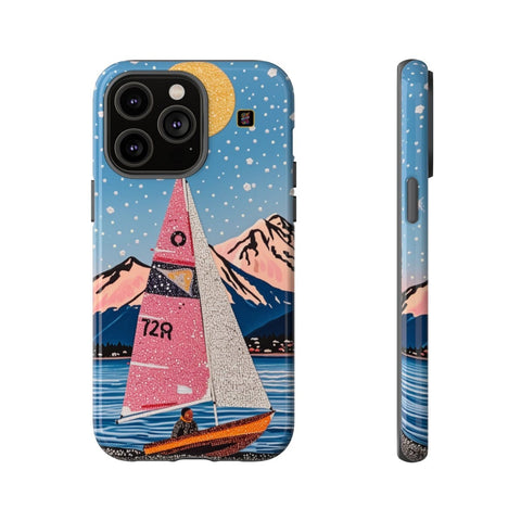 iPhone 14 | 14 Pro | 14 Plus | 14 Pro Max | 15 | 15 Pro | 15 Plus | 15 Pro Max β Aurora,Mountains,Sailboat,Whimsical β front-and-side