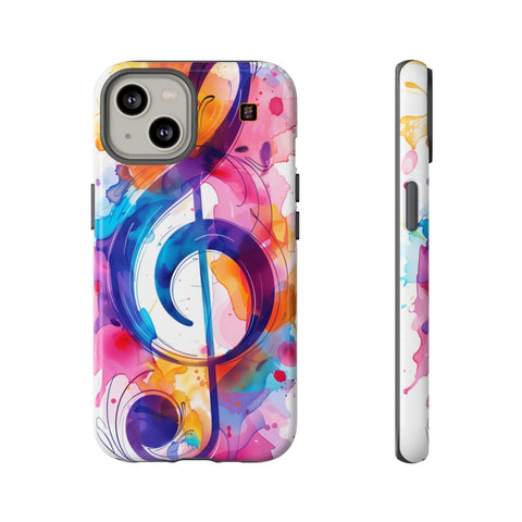 iPhone 14 | 14 Pro | 14 Plus | 14 Pro Max | 15 | 15 Pro | 15 Plus | 15 Pro Max β ArtDeco,ColorSplash,RetroStyle,TrebleClef β front-and-side