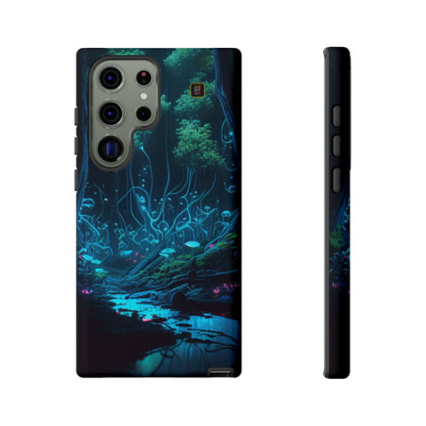 Galaxy S22 | S22 Plus | S22 Ultra | S23 | S23 Plus | S23 Ultra β Bioluminescent,Enchanted,Forest,Mushrooms β front-and-side