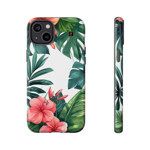 iPhone 14 | 14 Pro | 14 Plus | 14 Pro Max | 15 | 15 Pro | 15 Plus | 15 Pro Max β Botanical,Floral,Hibiscus,Tropical β front-and-side