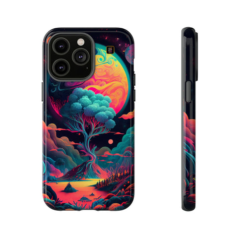 iPhone 14 | 14 Pro | 14 Plus | 14 Pro Max | 15 | 15 Pro | 15 Plus | 15 Pro Max – Artistic,CosmicTree,Harmony,Vibrant – front-and-side