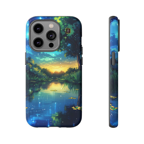 iPhone 14 | 14 Pro | 14 Plus | 14 Pro Max | 15 | 15 Pro | 15 Plus | 15 Pro Max β DreamyNightscape,EnchantedForest,GlowingWaterlilies,StarrySky β front-and-side