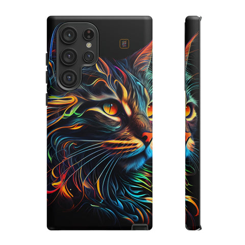 Galaxy S22 | S22 Plus | S22 Ultra | S23 | S23 Plus | S23 Ultra β Abstract,Cat,Colorful,Vibrant β front-and-side