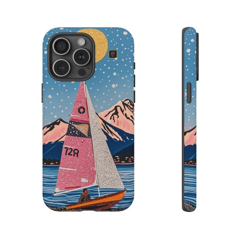 iPhone 14 | 14 Pro | 14 Plus | 14 Pro Max | 15 | 15 Pro | 15 Plus | 15 Pro Max β Aurora,Mountains,Sailboat,Whimsical β front-and-side