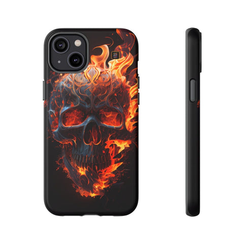 iPhone 14 | 14 Pro | 14 Plus | 14 Pro Max | 15 | 15 Pro | 15 Plus | 15 Pro Max β Blaze,FieryArtwork,Skull,VisualSpectacle β front-and-side