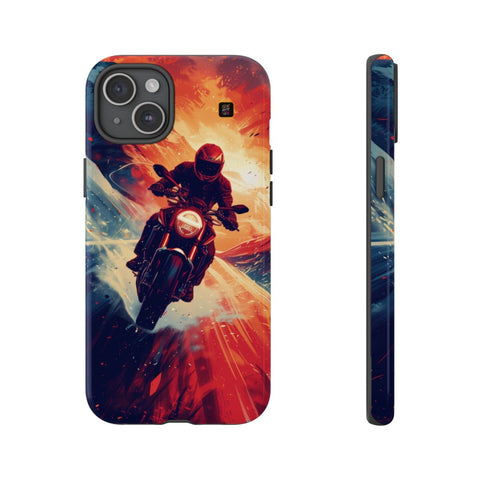 iPhone 14 | 14 Pro | 14 Plus | 14 Pro Max | 15 | 15 Pro | 15 Plus | 15 Pro Max β Adventure,Motorcycle,Sunset,Vector β front-and-side