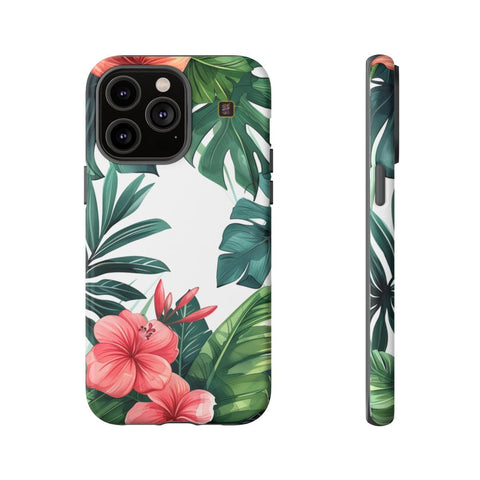 iPhone 14 | 14 Pro | 14 Plus | 14 Pro Max | 15 | 15 Pro | 15 Plus | 15 Pro Max β Botanical,Floral,Hibiscus,Tropical β front-and-side