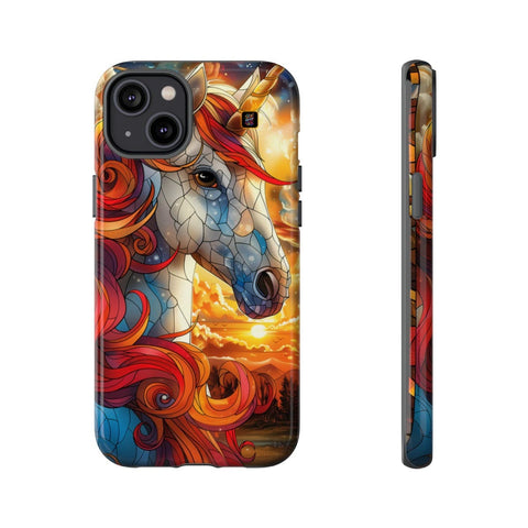 iPhone 14 | 14 Pro | 14 Plus | 14 Pro Max | 15 | 15 Pro | 15 Plus | 15 Pro Max β Enchantment,Fantasy,StainedGlass,Unicorn β front-and-side