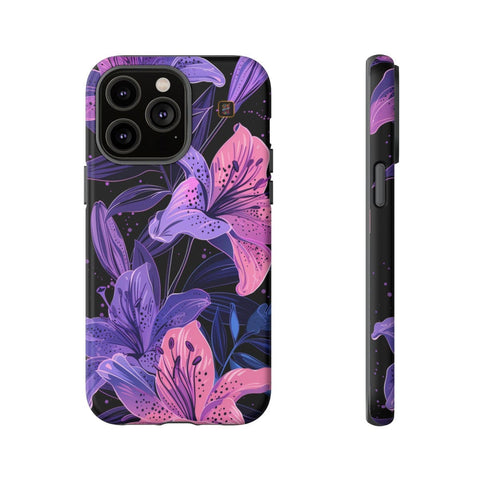 iPhone 14 | 14 Pro | 14 Plus | 14 Pro Max | 15 | 15 Pro | 15 Plus | 15 Pro Max β DarkFantasy,Floral,Intricate,Lilies β front-and-side