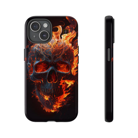 iPhone 14 | 14 Pro | 14 Plus | 14 Pro Max | 15 | 15 Pro | 15 Plus | 15 Pro Max β Blaze,FieryArtwork,Skull,VisualSpectacle β front-and-side