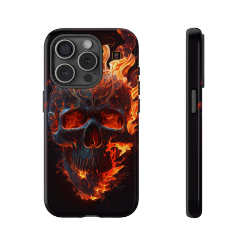 iPhone 14 | 14 Pro | 14 Plus | 14 Pro Max | 15 | 15 Pro | 15 Plus | 15 Pro Max β Blaze,FieryArtwork,Skull,VisualSpectacle β front-and-side