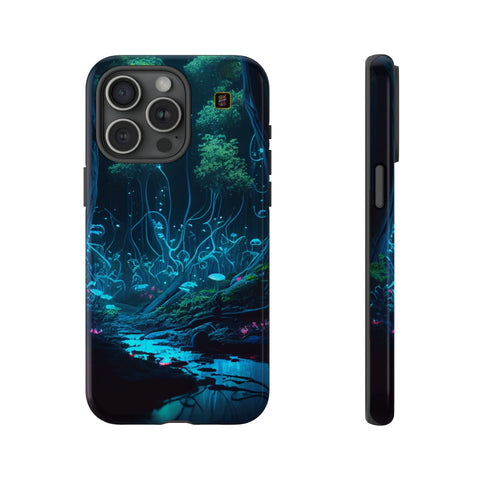 iPhone 14 | 14 Pro | 14 Plus | 14 Pro Max | 15 | 15 Pro | 15 Plus | 15 Pro Max β Bioluminescent,Enchanted,Forest,Mushrooms β front-and-side