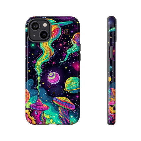 iPhone 14 | 14 Pro | 14 Plus | 14 Pro Max | 15 | 15 Pro | 15 Plus | 15 Pro Max – Cosmic,Enchanted,Planets,Vibrant – front-and-side