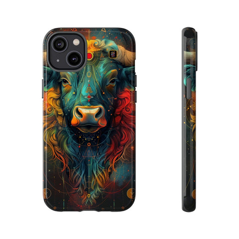 iPhone 14 | 14 Pro | 14 Plus | 14 Pro Max | 15 | 15 Pro | 15 Plus | 15 Pro Max β Astrology,Bull,Colorful,Taurus β front-and-side