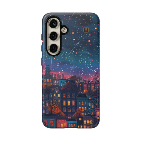 Galaxy S22 | S22 Plus | S22 Ultra | S23 | S23 Plus | S23 Ultra | S24 | S24 Plus | S24 Ultra β Buildings,GlowingNight,ShootingStars,Trees β front