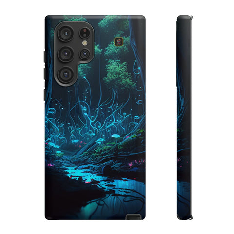 Galaxy S22 | S22 Plus | S22 Ultra | S23 | S23 Plus | S23 Ultra β Bioluminescent,Enchanted,Forest,Mushrooms β front-and-side