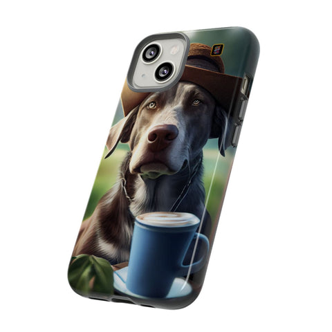 iPhone 14 | 14 Pro | 14 Plus | 14 Pro Max | 15 | 15 Pro | 15 Plus | 15 Pro Max– Backyard,Coffee,Hat,Relaxation – side