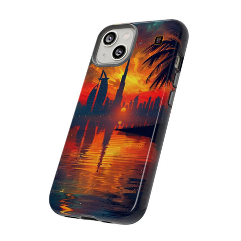 iPhone 14 | 14 Pro | 14 Plus | 14 Pro Max | 15 | 15 Pro | 15 Plus | 15 Pro Maxβ Crescent,DubaiSkyline,PalmTree,SunsetReflection β side
