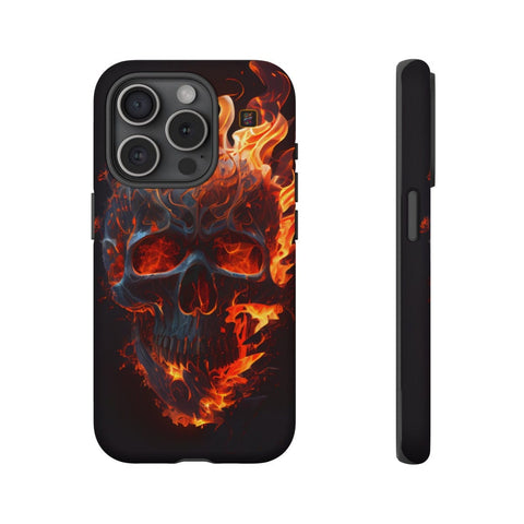 iPhone 14 | 14 Pro | 14 Plus | 14 Pro Max | 15 | 15 Pro | 15 Plus | 15 Pro Max β Blaze,FieryArtwork,Skull,VisualSpectacle β front-and-side