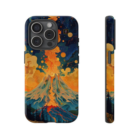 iPhone 14 | 14 Pro | 14 Plus | 14 Pro Max | 15 | 15 Pro | 15 Plus | 15 Pro Max – Colorful,Lava,Moon,Volcano – front-and-side