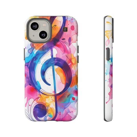 iPhone 14 | 14 Pro | 14 Plus | 14 Pro Max | 15 | 15 Pro | 15 Plus | 15 Pro Max β ArtDeco,ColorSplash,RetroStyle,TrebleClef β front-and-side