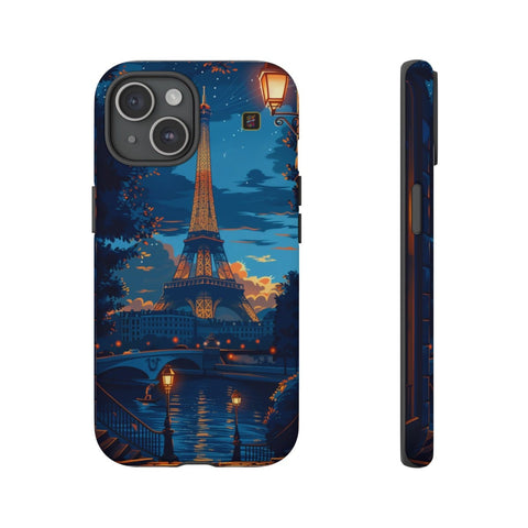 iPhone 14 | 14 Pro | 14 Plus | 14 Pro Max | 15 | 15 Pro | 15 Plus | 15 Pro Max β EiffelTower,Nightlife,ParisianRomance,Streetlamp β front-and-side