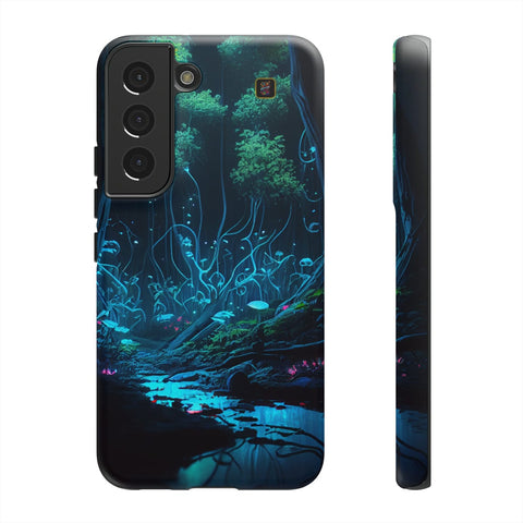 Galaxy S22 | S22 Plus | S22 Ultra | S23 | S23 Plus | S23 Ultra β Bioluminescent,Enchanted,Forest,Mushrooms β front-and-side