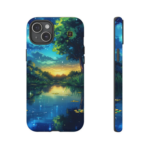 iPhone 14 | 14 Pro | 14 Plus | 14 Pro Max | 15 | 15 Pro | 15 Plus | 15 Pro Max β DreamyNightscape,EnchantedForest,GlowingWaterlilies,StarrySky β front-and-side